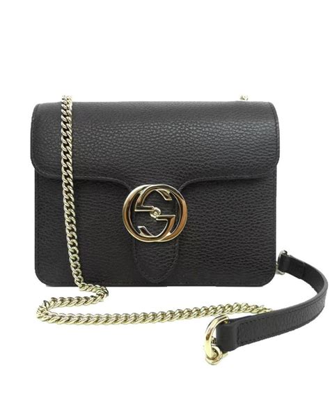 gucci bag black leather crossbody with gold|gucci small black crossbody bag.